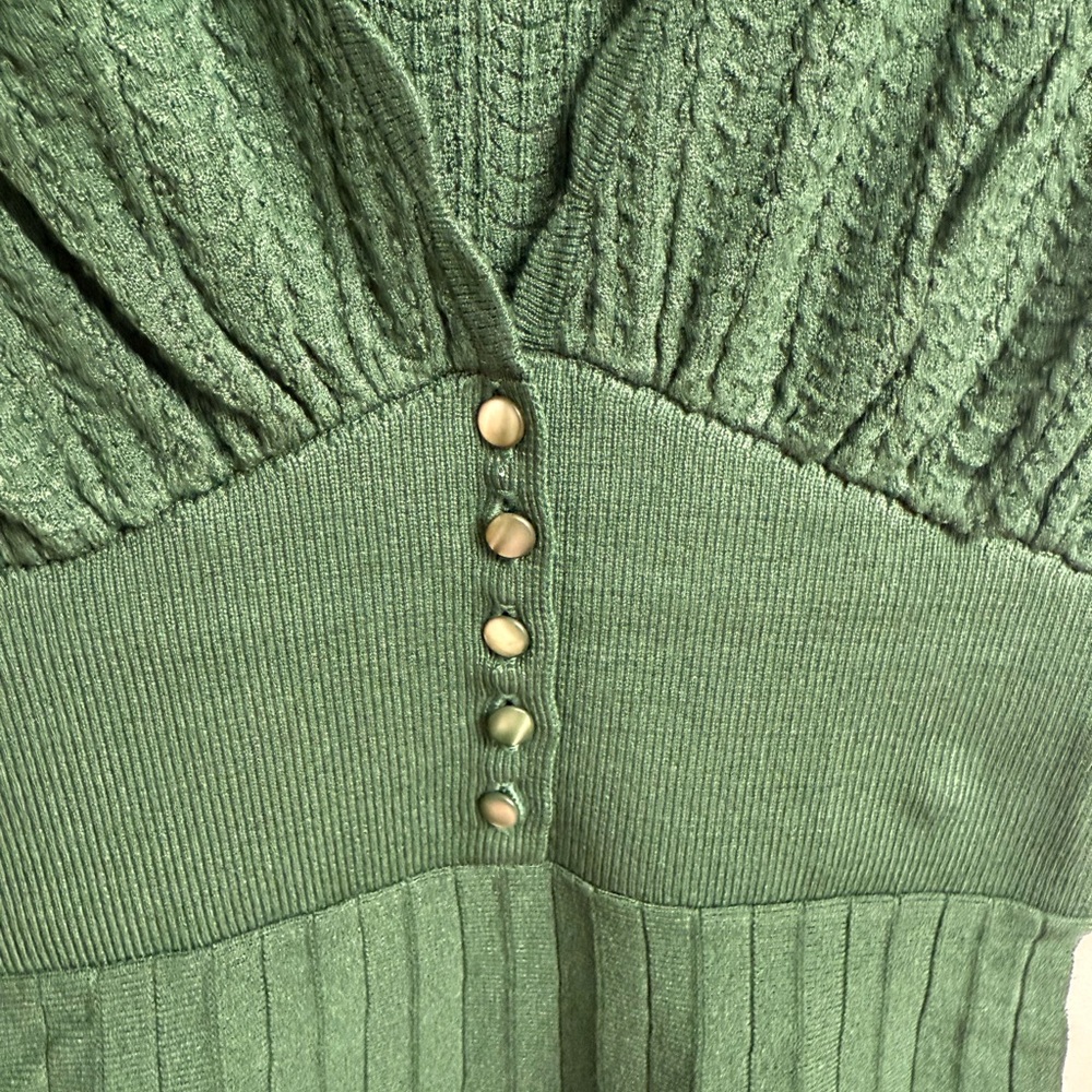 Sézane Knit Green Dahlia Midi Dress - Rare, Sold Out - Picture 5 of 7